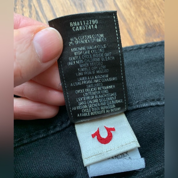 True Religion Skinny Coated Jeans, Black, Size 27 - Picture 5 of 11